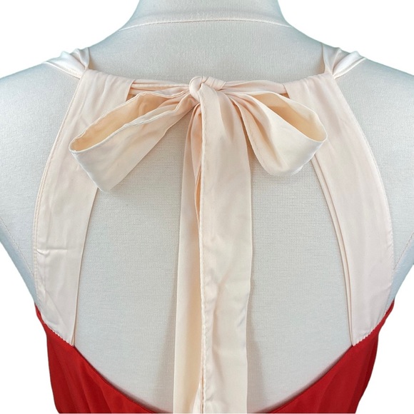 Lulu’s Red and Cream Mini Blouson Halter Dress - Picture 10 of 16